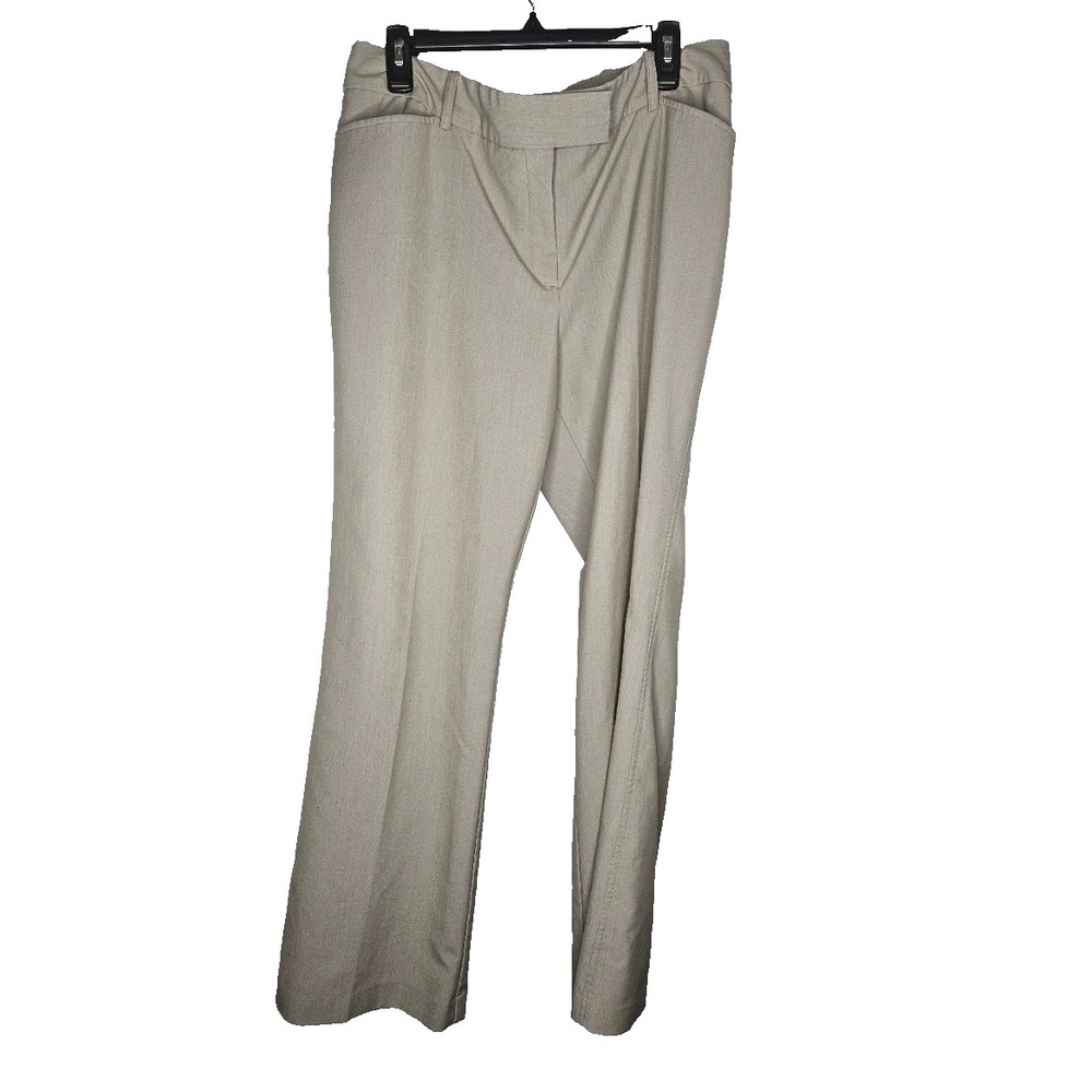 George Womens Pants 16 Beige Wide Leg Stretch Officecore Minimalist Classic